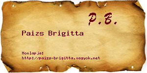 Paizs Brigitta névjegykártya